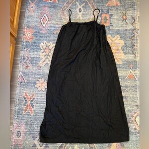 Elegant Black Women's Linen Blend Dress